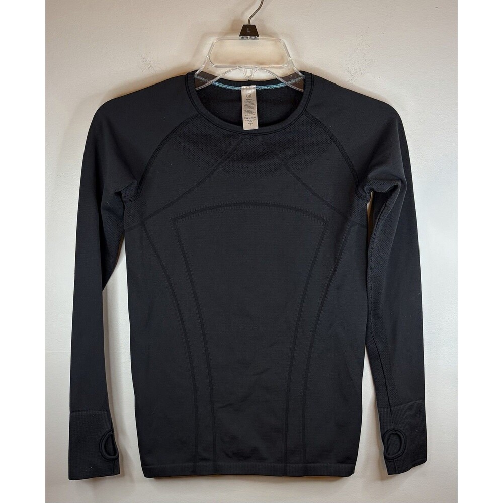 IVIVVA Girls by Lululemon Black Long Sleeve Flytech Athletic Fit 12 Thumbholes